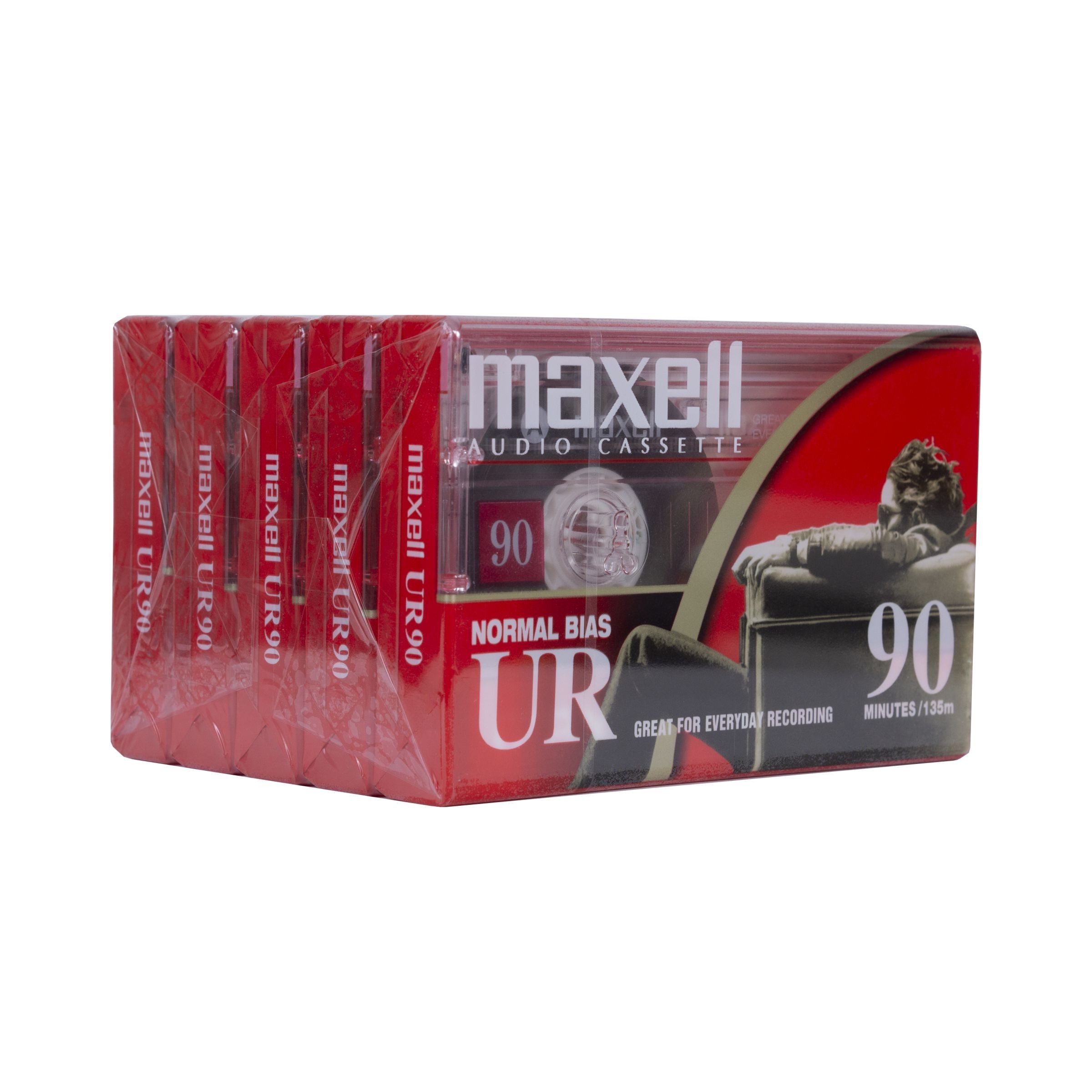 MAXELL UR-90, 90 min. Audiokassette, 5er Pack