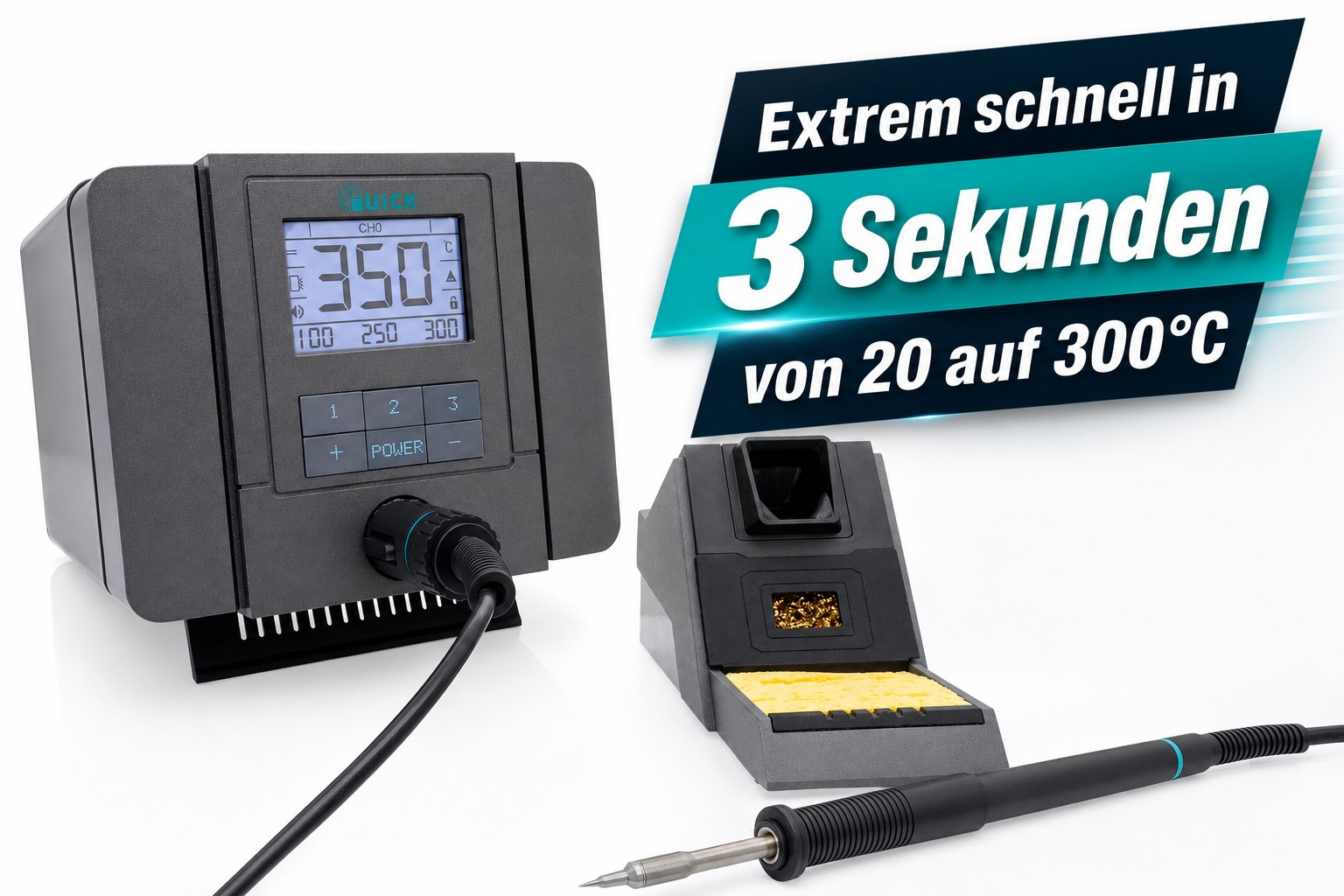 QUICK digitale LCD Industrie-Handlötstation 150W